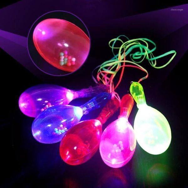 Decoração de festa 2021 LED Light Up Brilhante Maracas Crianças Piscando Brinquedos Bar Concerto KTV Torcendo Adereços Rave Glow Supplies2076