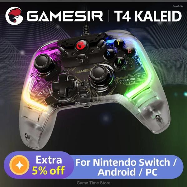 Controller di gioco GameSir T4 Kaleid Gamepad controller cablato trasparente con effetto Hall per PC Switch Android TV Box Plug and Play Joystick