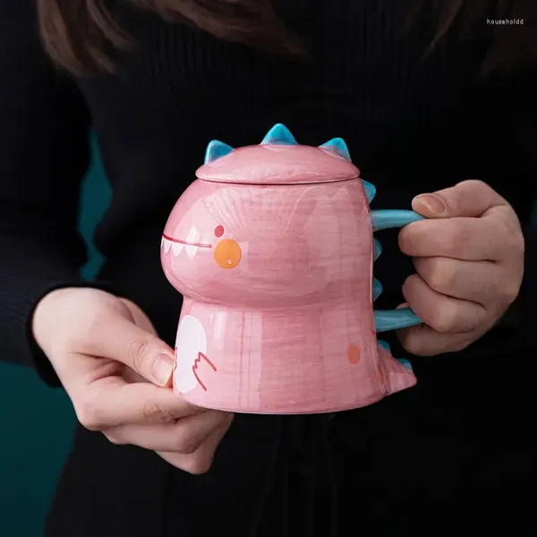 Massen 3d Dinosaurier Kinderbecher Keramik Büro süßes Kaffee lustig für Kinderbecher mit Deckel ungewöhnliches Wasser von Tassen Getränke Geschenkgeschenk