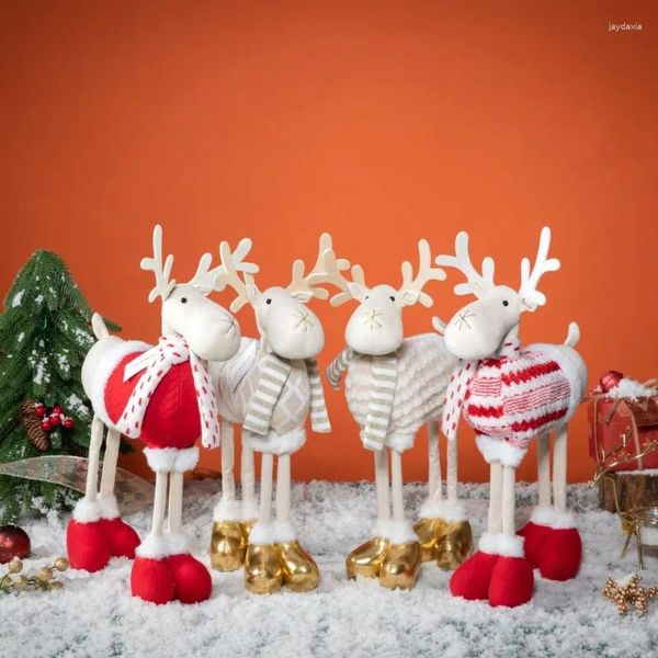 Weihnachtsdekorationen Plüsch Simulation Elch Dekoration Stoff Kunst Rentier Stehend Weihnachten Hirsch Puppen Jahr Party Dekor Ornament Geschenk