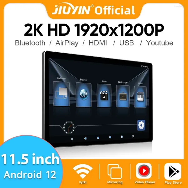 Android 2k vt monitor de encosto de cabeça ips tablet tela sensível ao toque para exibição do assento traseiro do carro airplay apk player vídeo bmw nissan