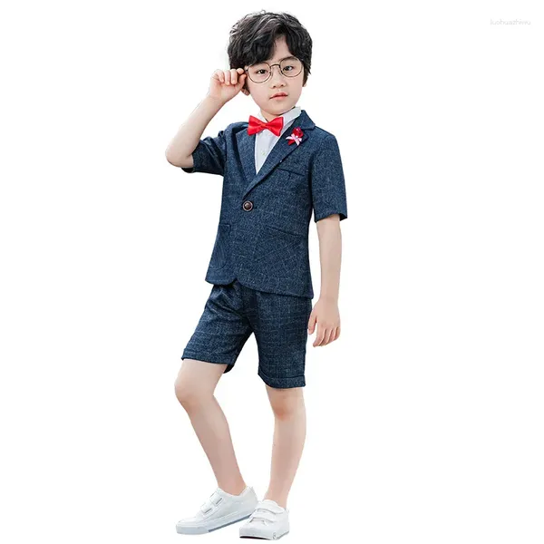 Kleidung Sets Jungen Sommer Weste Shorts 2PCS Formale Set Kinder Geburtstag Hochzeit Kleid Rock Pografie Anzug Gentleman Kinder Kostüme