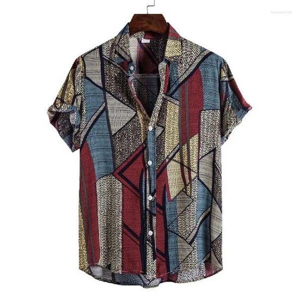 Camisas casuais masculinas verão homens para camisa férias moda praia dot impressão manga curta tops 2024 aloha roupas streetwear mens havaiano 5xl