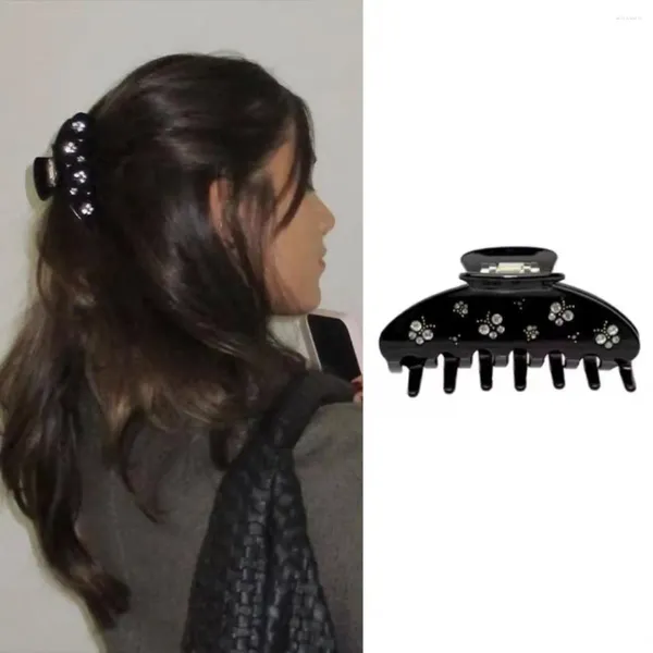 Grampos de cabelo preto clipe garra zircon borboleta acetato grande tubarão grab barrette braçadeira para mulheres acessórios artesanais