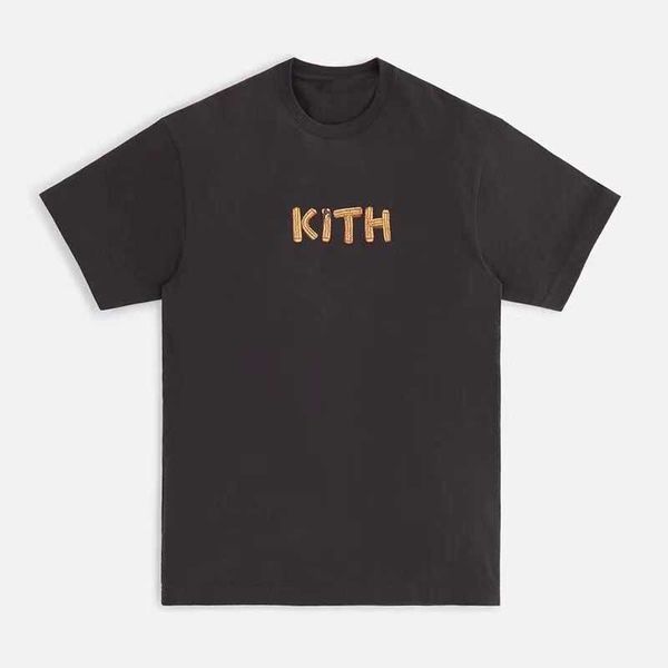 High street maré marca masculina camisetas kith street view impresso de manga curta rosa omoroccan telha para homem e mulher t algodão topos gz