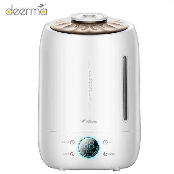 Umidificatori Deerma Aromaterapia Umidificatore Diffusore Nebbia ad ultrasuoni 5l Silenzioso Aroma Mist Maker LED Touch Screen Funzione di temporizzazione Umidificatore d'aria