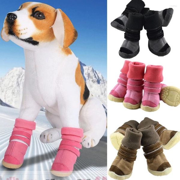 Hundebekleidung, 4 Stück, Haustierschuhe, große Netzstiefel, reflektierende, sichere Anti-Rutsch-Stiefel