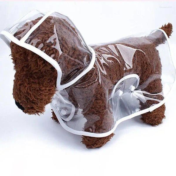 Cão vestuário ppet filhote de cachorro transparente chuva capa de chuva pet com capuz jaqueta impermeável roupas macias pvc pequenos cães chuva roupas