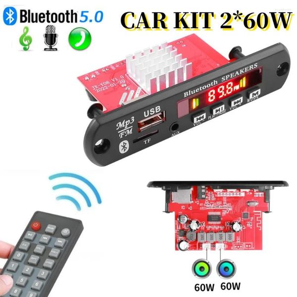 Amplificador bluetooth 5.0 mp3 wma ape placa decodificadora dc 12v handsfree áudio do carro usb tf rádio fm leitor de música alto-falante