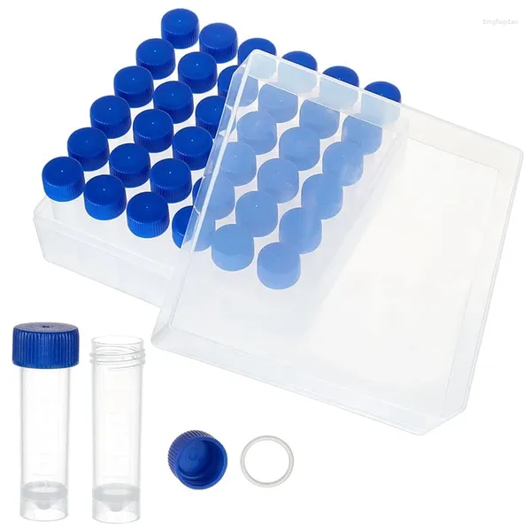 Bottiglie di stoccaggio 36pcs 5 ml Tubi cryo fiale di plastica con tappi a vite piccole scatola di prova del campione per forniture di laboratorio durevoli