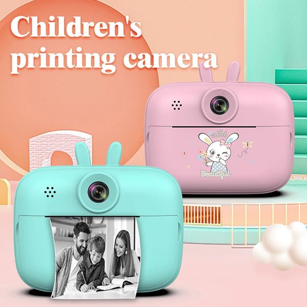 Dijital Çocuk Kamerası için Kamera Anında Baskı Po Kids Mini Termal Yazıcı Video Eğitim Oyuncakları Hediye 240131