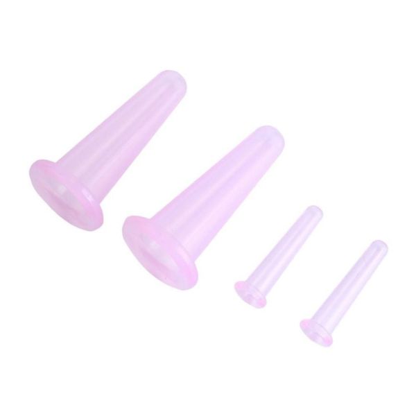 Set da 4 pezzi Set di coppette in silicone per corpo viso collo schiena occhi massaggio vuoto cellulite coppettazione uso domestico trattamento sanitario273K