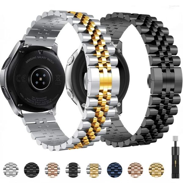 Assista Bandas 22mm Banda de Metal para Huawei GT 2 GT2 Pro GT3 46mm Pulseira de Aço Inoxidável Samsung 3 45mm / Gear S3 Strap