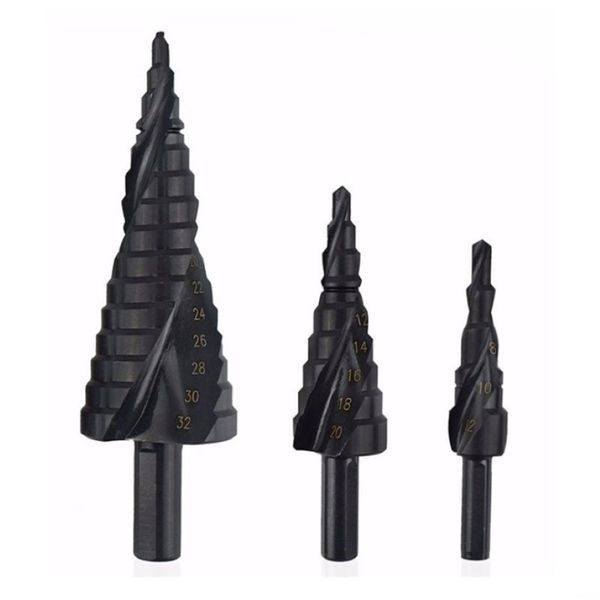 3pcs seti 4-32mm matkap ucu seti hss kobalt adım matkap biti azot yüksek hızlı çelik spiral üçgen şaft deliği kesici2449