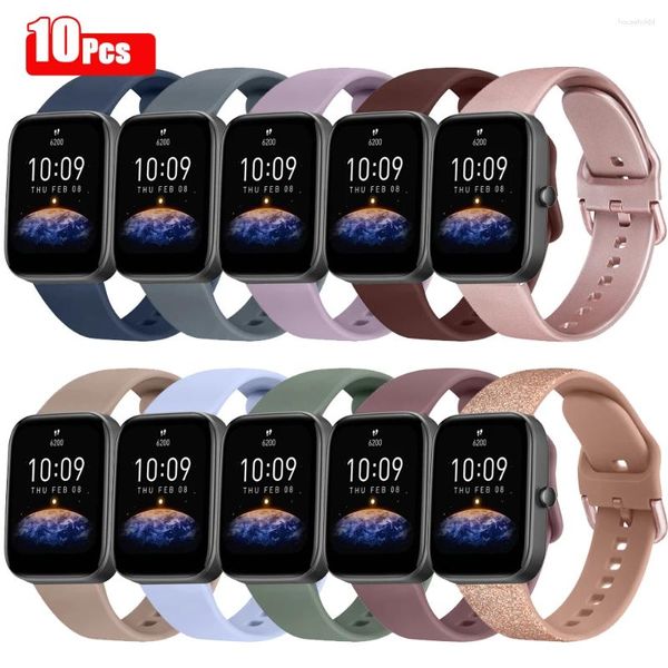 Uhrenarmbänder 10PCS Band für Amazfit GTS 2 4 Mini/GTS 3/GTS 2e/Bip 3 Pro/Bip U S Lite Strap GTR 2/GTR Pro Armband