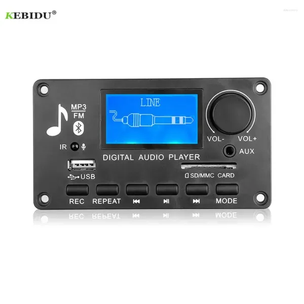 Scheda di decodifica MP3 Bluetooth V5.0 Lettore di decodifica WAV WMA Modulo audio Supporto Radio FM AUX USB con visualizzazione dei testi