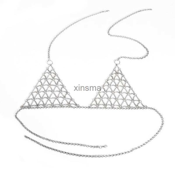 Altri set di gioielli Trendy etnico discoteca tessuto metallico catena del corpo catena del reggiseno per le donne Boho Maxi Bondage donne sexy lingerie gioielli di moda nuovo YQ240204