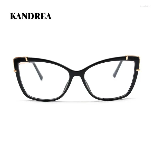 Occhiali da sole Montature KANDREA Donna Cat Eye Occhiali Donna 2024 Stili retrò Designer di lusso Occhiali da vista Moda Miopia ottica Occhiali HG60021