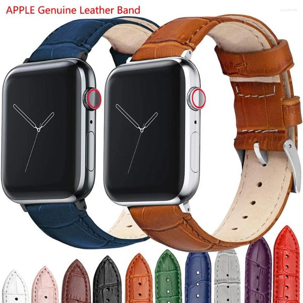 Uhrenarmbänder Band für Apple Echtes Rindsleder Schleife Armband Gürtel 6 SE 5 4 42MM 38MM 44MM 40MM Armband IWatch Armband