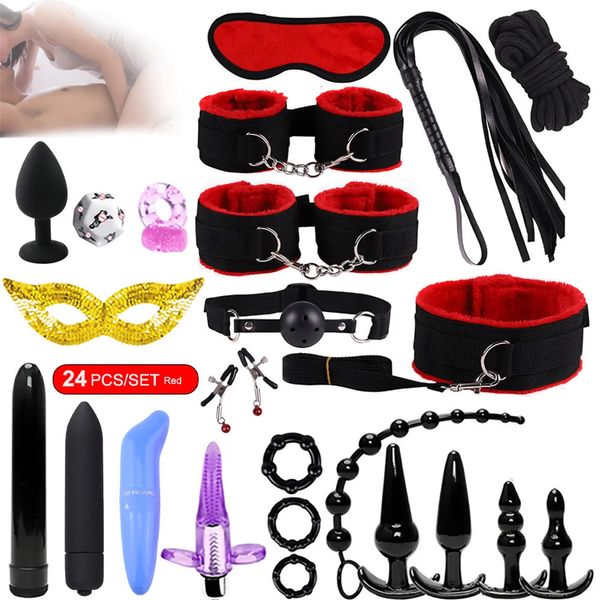 Sexspielzeug für Frauen, Paare, Sex-Bondage-Ausrüstungsset, Handschellen, Sexspiele, Spielzeug für Erwachsene, 18 Werkzeuge für den Geschlechtsverkehr, Sexshop 240126