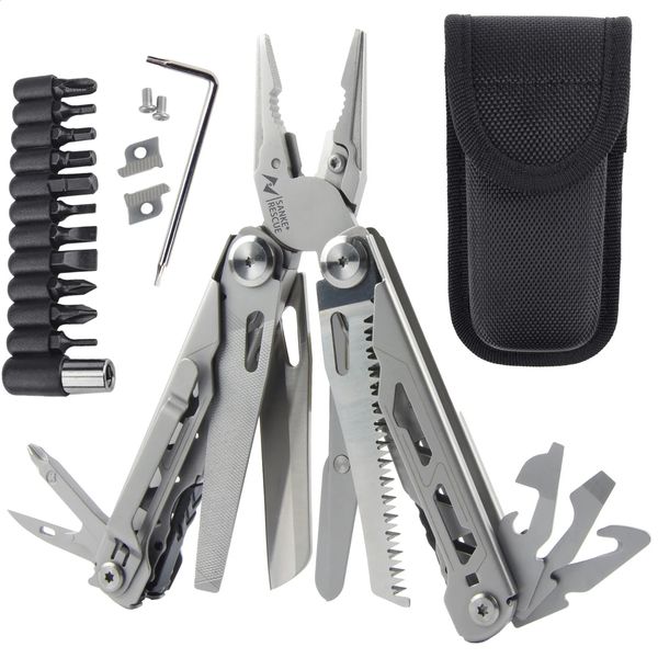 30 in1 multitool alicate cabo cortador de fio multifuncional multi ferramentas manuais acampamento ao ar livre portátil dobrável alicate faca knipex 240126