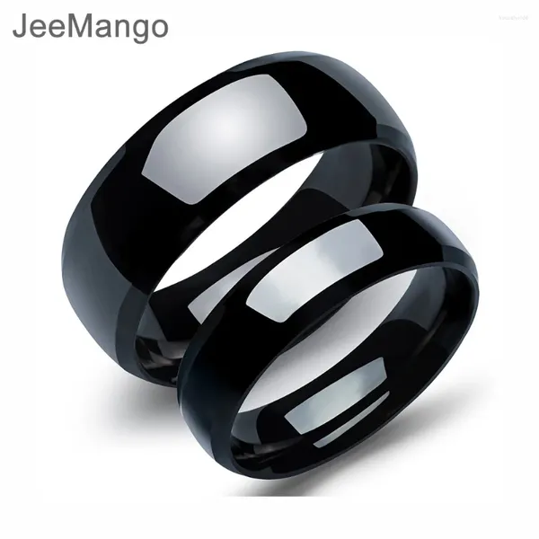 Кольца кластера JeeMango, модное кольцо для пары из нержавеющей стали, классическое черное кольцо с пистолетом для мужчин и женщин, ювелирные изделия, минималистичный палец OGJ479H