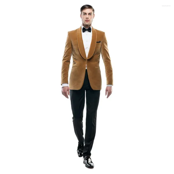 Ternos masculinos de veludo blazer único botão fino ajuste casual moda vestido de casamento trabalho wear negócios banquete jaquetas para roupas masculinas homem