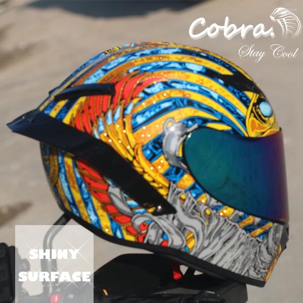 Motorradhelme Cobra Integralhelm Motocross Racing mit Regenbogenvisier Casco de Moto Capacete DOT Approved Kask