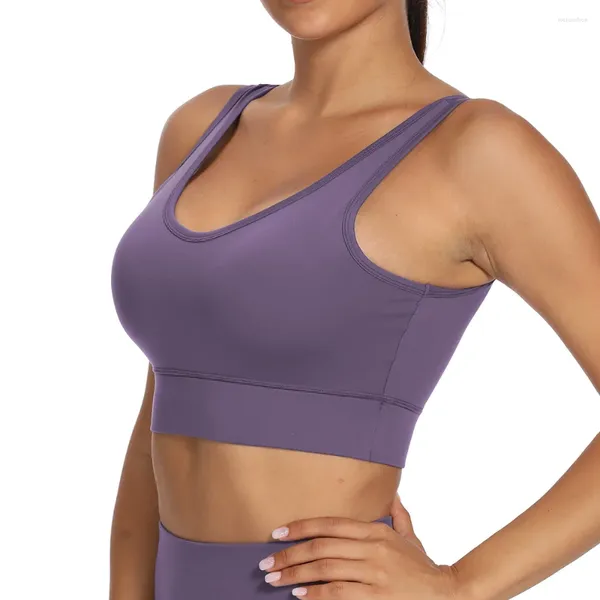 Yoga roupa esportes colete mulher curto tanque superior correndo sem mangas fitness roupa interior push up sutiãs para mulheres ginásio coletes senhoras