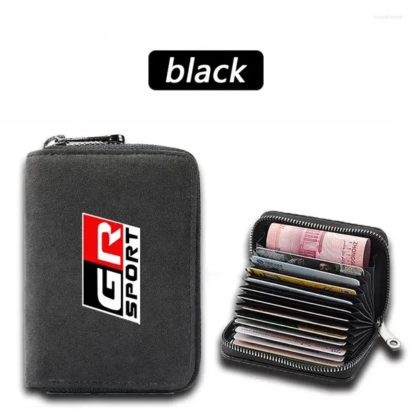 Organizer per auto Porta carte a doppia borsa Custodia in pelle scamosciata sottile per Toyota GR Sport Gazoo Racing Yaris 86 Corolla Hilux Supra C-HR Accessori