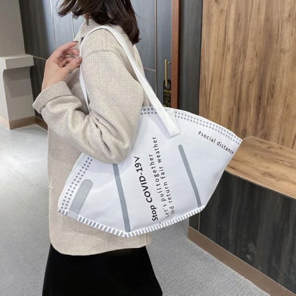 Borse per capacità di totes grandi donne casual tela borsette creative hobos maschera spalla femmina di moda da donna alla moda shopper bag1869