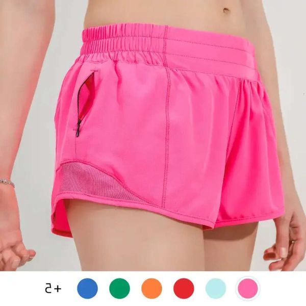 Sommer Lu-16 Track That 2,5-Zoll Hotty Hot Shorts Lose atmungsaktive schnell trocknende Sport-Damen-Yoga-Hosen Rock Vielseitig lässig Side Poc H High igh