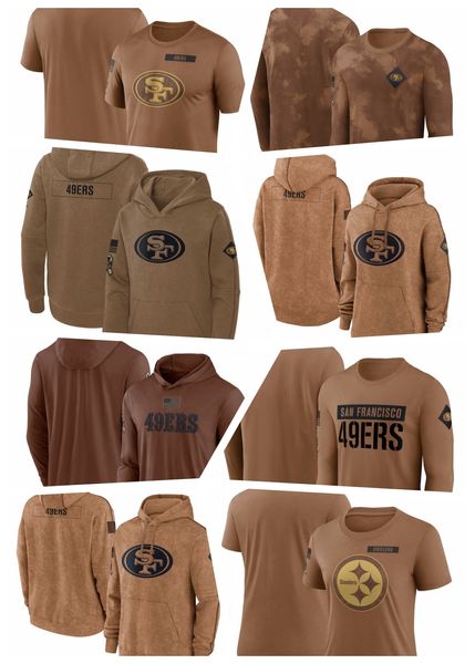 T-Shirt San Francisco''49ers''Brown Männer Frauen Jugend 2023 Salute To Service Club Pullover Hoodie