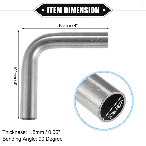 Uxcell Bend Elbow Pipe Tube 19 mm 22 mm 25 mm 32 mm 38 mm 45 mm Außendurchmesser 100 mm Beinlänge 90 Grad Auto DIY Ablufteinlass