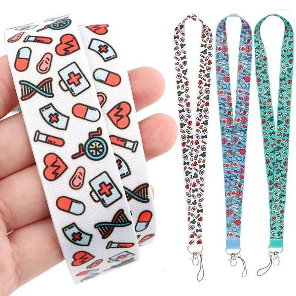 Chaveiros Enfermeira Cordão para Chaveiro Médicos ID Cartão Capa Pass Mobile Phone Badge Titular Anel Neck Straps Acessórios Médicos