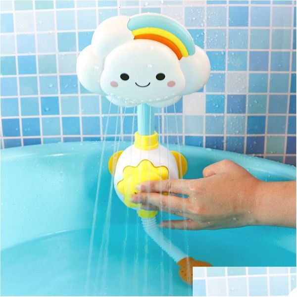 Brinquedos de banho bebê nuvem banheira chuveiros banhos de banho otários torneira dobrável crianças bonito spray chuveiro crianças presente entrega entrega materni dhhtx