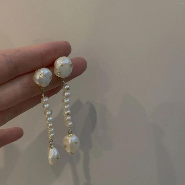 Dangle Küpeler Romantik Barok Tarzlı Tatlı Su İncileri Küpe Klasik Şık Kadın Vintage Mücevherleri Hassas Cazibe Aksesuarları