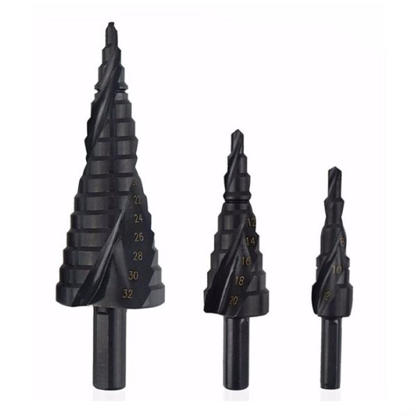 3pcs seti 4-32mm matkap ucu seti hss kobalt adım matkap biti azot yüksek hızlı çelik spiral üçgen şaft deliği kesici 316y