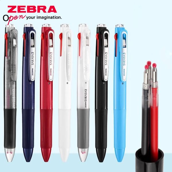 1 peça caneta gel multifuncional zebra j3j2 0.5mm 3 em 1 interruptor livremente assinatura caneta esferográfica núcleos substituíveis suprimentos de papelaria 240122