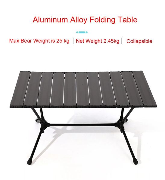 Открытый портативный сверхлегкий складной стол для кемпинга из алюминиевого сплава, складной стол для пикника, барбекю, мебель 240125