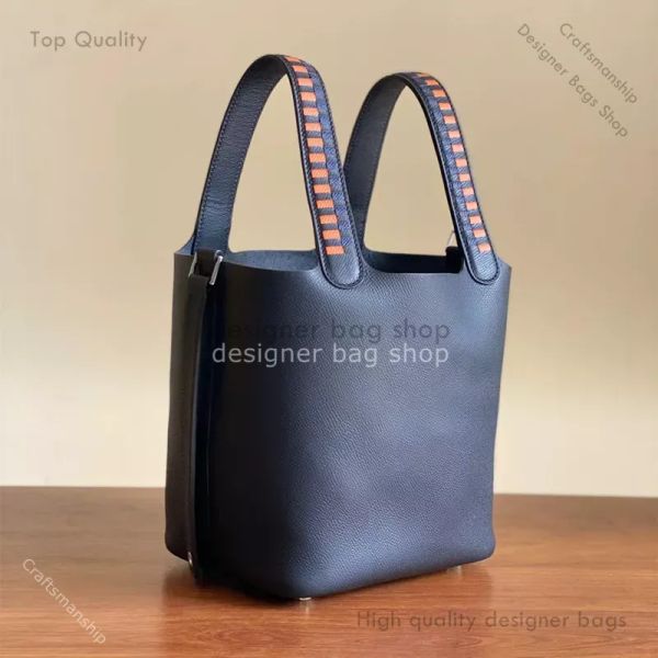 Bolsa de designer sacola bolsas de grife bolsas femininas de alta qualidade sacola clássica moda Picotin lock Epsom tecido colorido bolsa de balde marca de couro