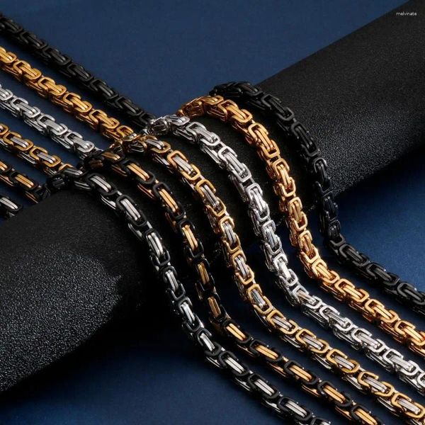 Link Armbänder Trend 4/5/6/8mm Breite Royal Box Kette Halskette Für Männer Männlich Edelstahl lange Personalisieren Schmuck Freund Geschenk