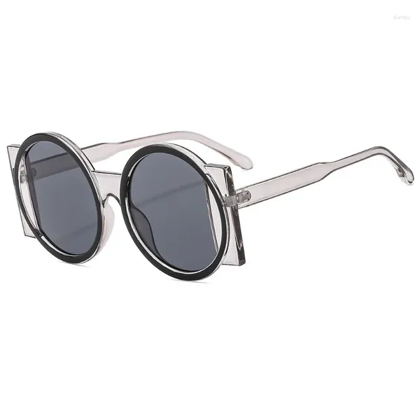 Sonnenbrille Mode Runde Frauen 2024 Designer Einzigartige Unregelmäßige Sonnenbrille Für Männer Übergroße Shades Brillen UV400