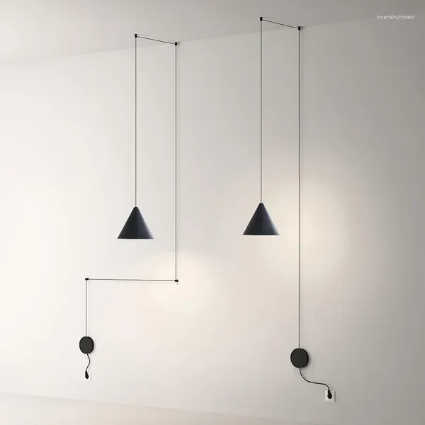 Lâmpadas pendentes Nordic LED String Light Luzes Geométricas Lâmpada de cabeceira para sala de estar Wall Sconce Pendurado Fixação