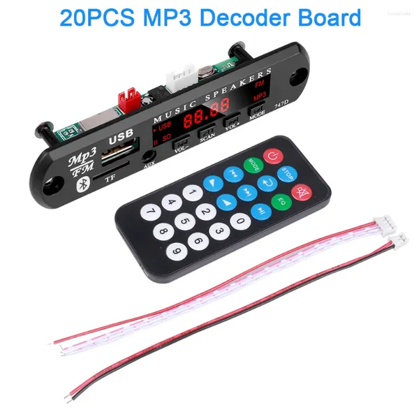 Placa decodificadora WMA Bluetooth 5.0 Módulo de áudio sem fio USB TF Rádio Music Player de carro com controle remoto