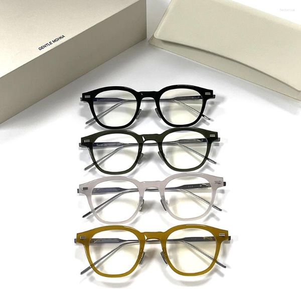 Sonnenbrillenrahmen Vintage-Modemarke ROB Eyawear Optische Titanbrillen Acetat Runde Frauen Männer Lesen Myopie Brillen