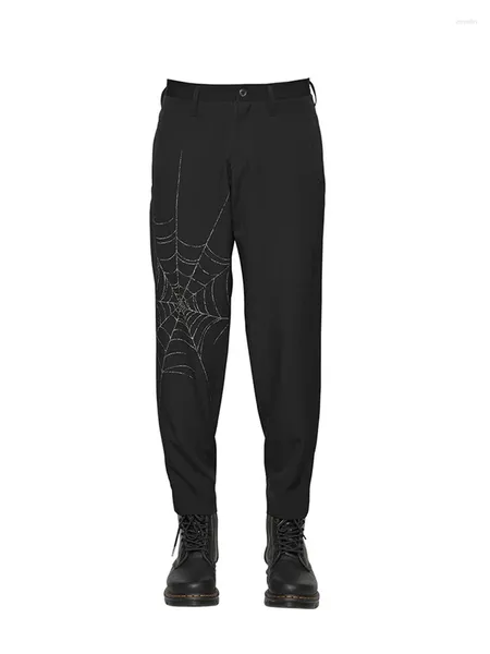 Pantaloni da uomo Pantaloni larghi in ragnatela stile design giapponese Pantaloni a gamba larga Owen Pant Dark Casual per uomo Abbigliamento donna