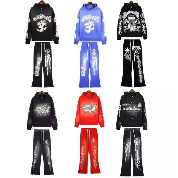 23Luxury Mens Hoodie Hellstar Trailtsuit Tasarımcı Hellstar Eşit Sweatheruit Erkekler için Joggers Cehennem Yıldız Pamuk Hoody Joggers Sweatheruit Hip Hop Üstleri XXX