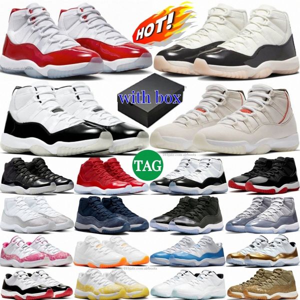 11s Basketball 11 Shoes Cherry Cool Grey DMP Playoffs Concord Bred Low Blue Midnight Navy Pink Мужчины Женщины Gamma Citrus UNC Olive Space Jam Y44d#