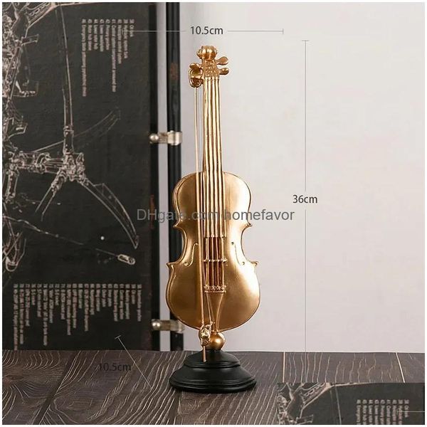 Dekorative Objekte Figuren Musikinstrumente Miniaturen Harze Kunsthandwerk Musik Violine Saxophon Modell Heimdekoration Li Homefavor Dhijz